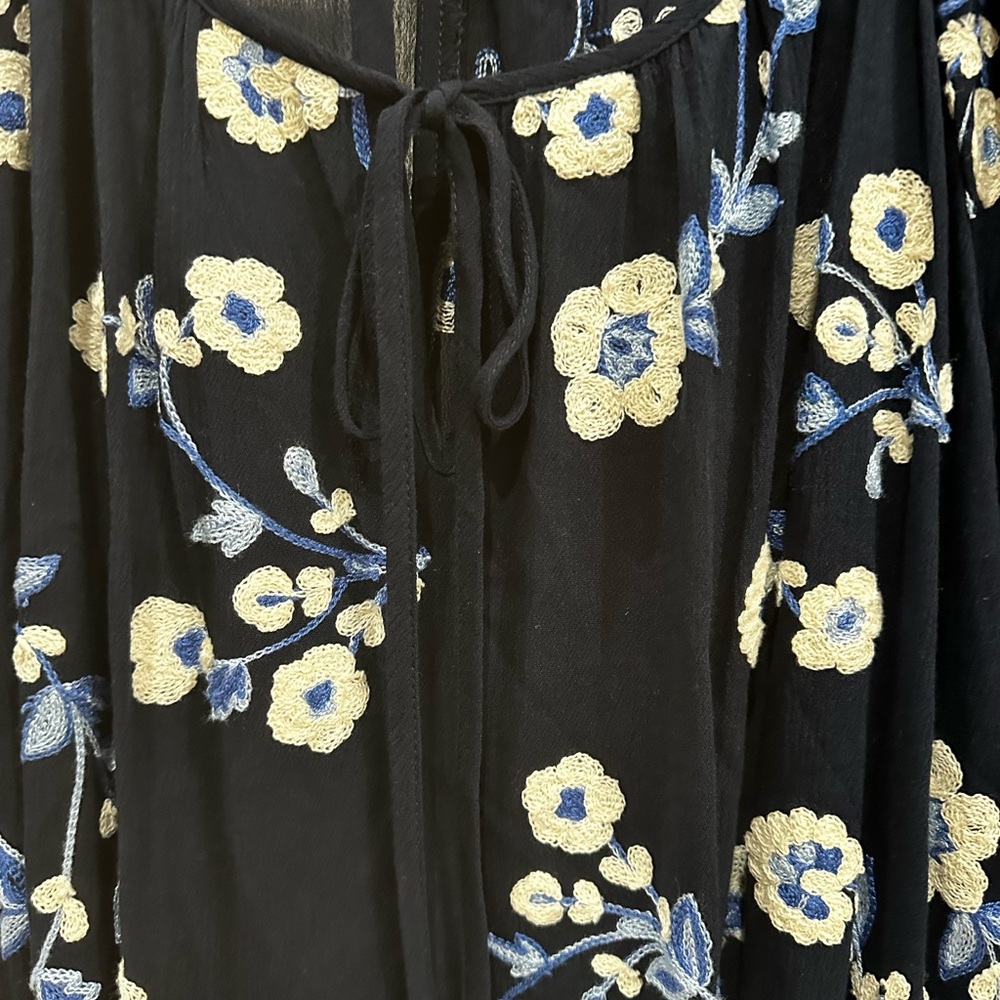 Karen Kane Black Floral Peasant Top Blouse Shirt Plus Size 2X - Picture 3 of 8